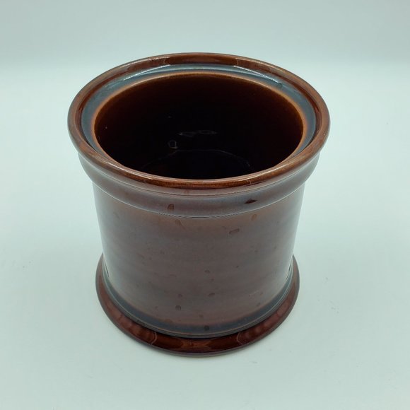 Rogers Pottery Brown Lidded Jar Brown Glaze Cookie Jar Canister Made in England - Picture 2 of 8